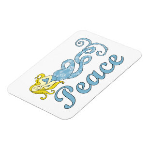 Peace Mermaid Holiday Dreams Magnet