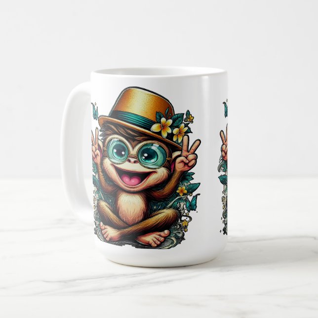 Peace Monkey Coffee Mug (Front Left)
