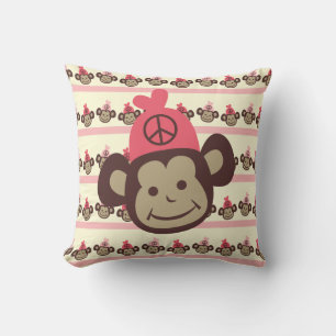 Peace Monkey Pillow