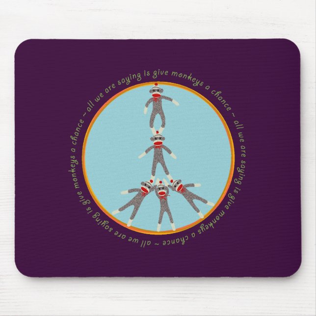 Peace Monkeys Mouse Pad (Front)