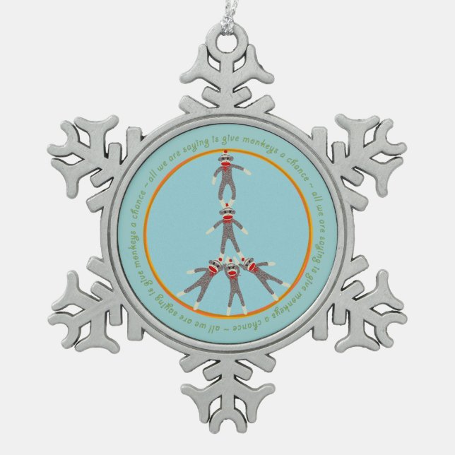 Peace Monkeys Ornament (Front)
