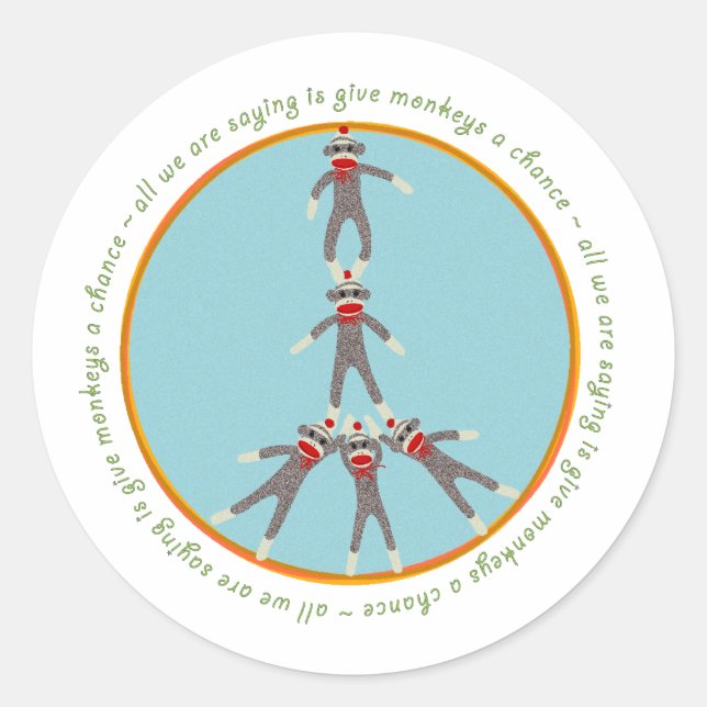 Peace Monkeys Sticker (Front)
