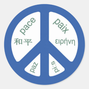 Peace Multilingual Classic Round Sticker
