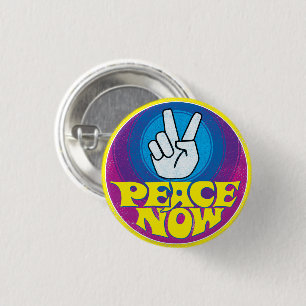 Peace Now Groovy Retro Hippie Style Paz Ahora 3 Cm Round Badge