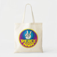 Peace Now Groovy Retro Hippie Style Peacesign