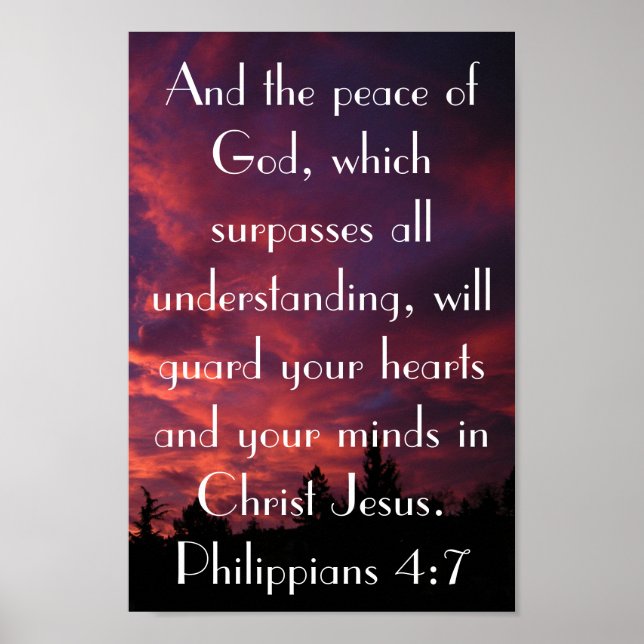 Peace of God bible verse Philippians 4:7 Poster (Front)
