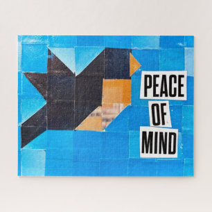 Peace of Mind Bird in Flight Blue Sky Calming Jigsaw Puzzle