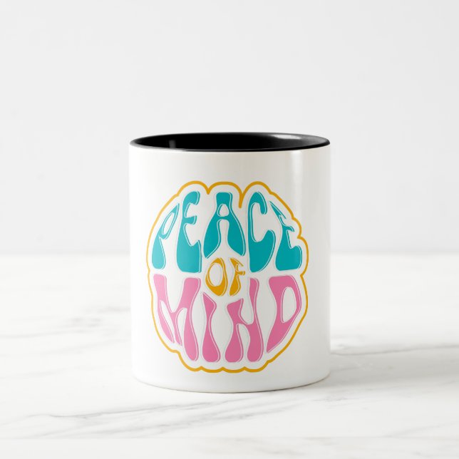 peace of mind design  Two-Tone coffee mug (Center)