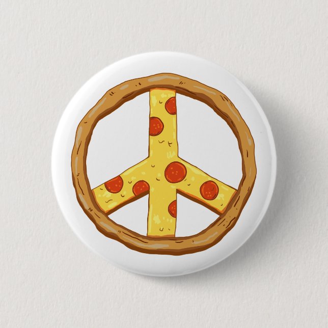 Peace of Pizza 6 Cm Round Badge (Front)