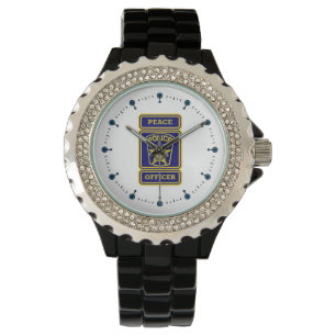 Peace Officer Thin Blue Line Badge Watch