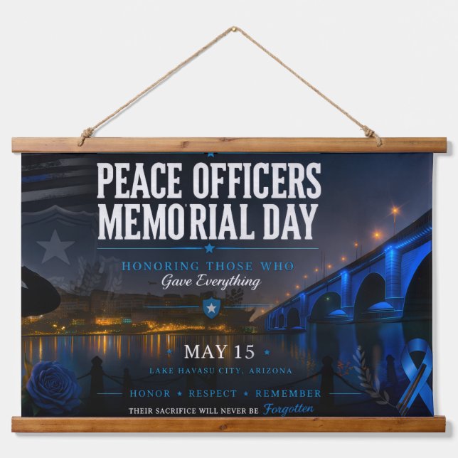 Peace Officers Memorial Day London Bridge Hanging Tapestry (Front)