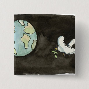 Peace on Earth 15 Cm Square Badge