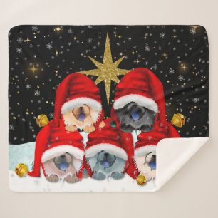 PEACE ON EARTH 5 chows SHERPA Blanket