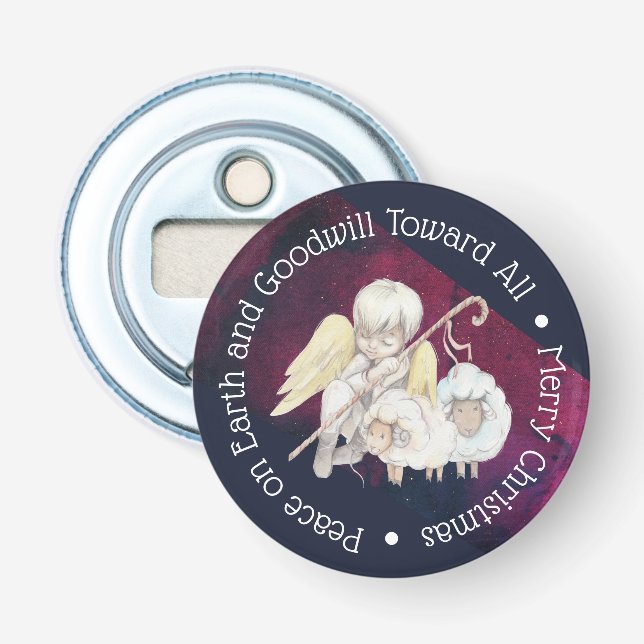 Peace on Earth and Goodwill Towards All Shepherd Bottle Opener (Front)