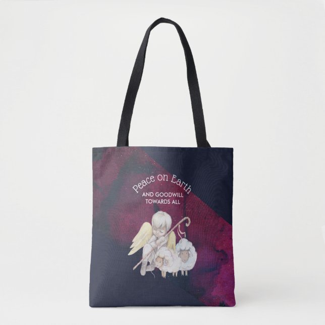 Peace on Earth and Goodwill Towards All Shepherd Tote Bag (Front)