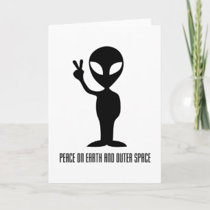 Peace on Earth and Outer Space Holiday Card