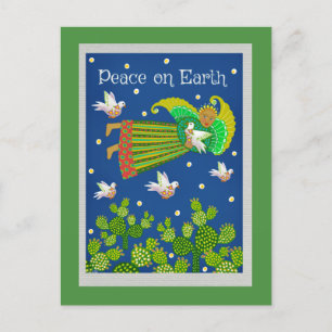 Peace on Earth Angel and Doves Greeting Card