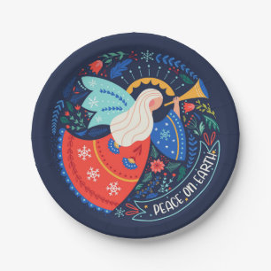 Peace on Earth Angel Design Paper Plate