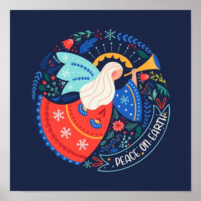 Peace on Earth Angel Design Poster (Front)