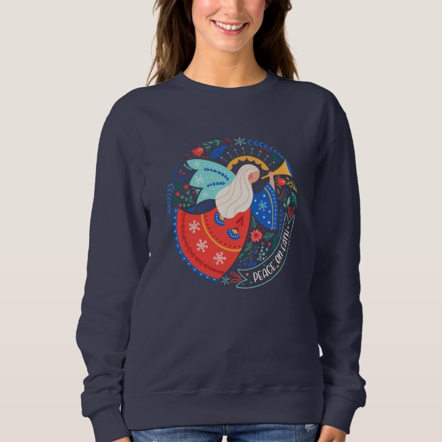 Peace on Earth Angel Design Sweatshirt (Front)