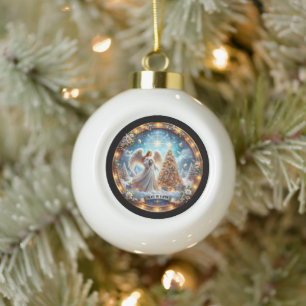 Peace on Earth Angel" - Heavenly Christmas  Ceramic Ball Christmas Ornament