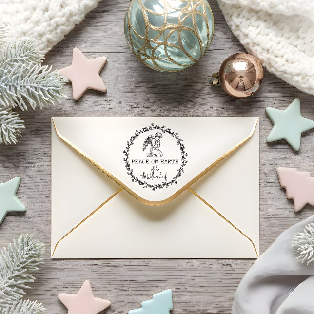 PEACE ON EARTH Angel in Prayer Christian Christmas Self-inking Stamp (Creator Uploaded)