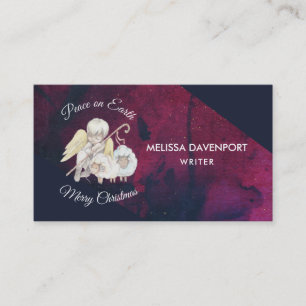 Peace on Earth Angel Shepherd with Lambs Business Card