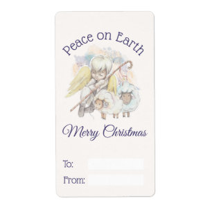 Peace on Earth Angel Shepherd with Lambs Gift