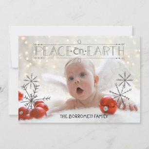 Peace On Earth Angelic One Photo Xmas Card