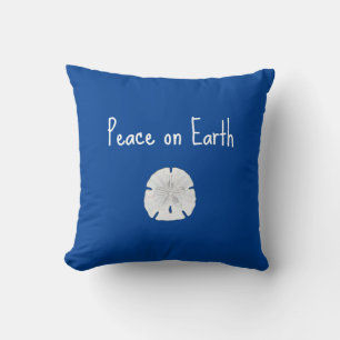 Peace on Earth Beach Sand Dollar Christmas Cushion