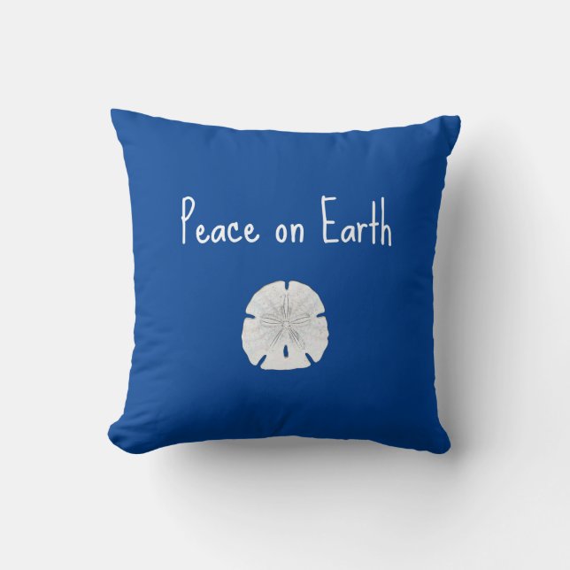 Peace on Earth Beach Sand Dollar Christmas Cushion (Front)