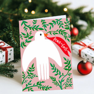 Peace on Earth Bird Dove Christmas Xmas Holiday Card