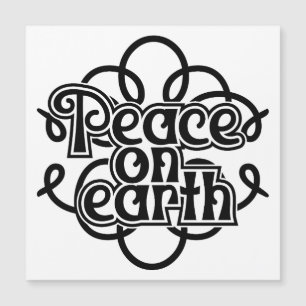 Peace On Earth Black and White Refrigerator Magnet