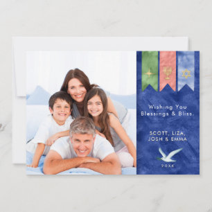 Peace on Earth   Blessings Holiday Photo Card