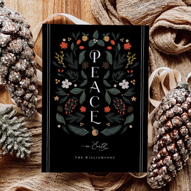 Peace on Earth Botanical Christmas Holiday Card (Creator Uploaded)
