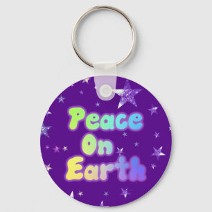 Peace On Earth Button Key Ring