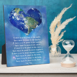 Peace on Earth by Lao Tzu Plaque