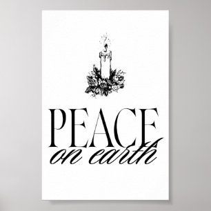 Peace on Earth Candle Vintage Christmas Wall Art