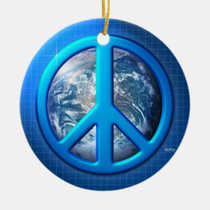 Peace On Earth Ceramic Ornament