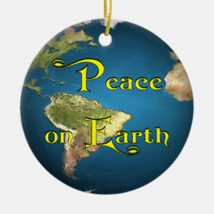 Peace On Earth Ceramic Ornament