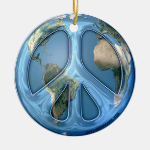 Peace On Earth Ceramic Tree Decoration