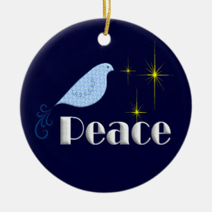 Peace On Earth Ceramic Tree Decoration