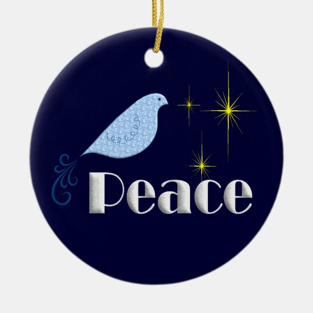 Peace On Earth Ceramic Tree Decoration (Front)
