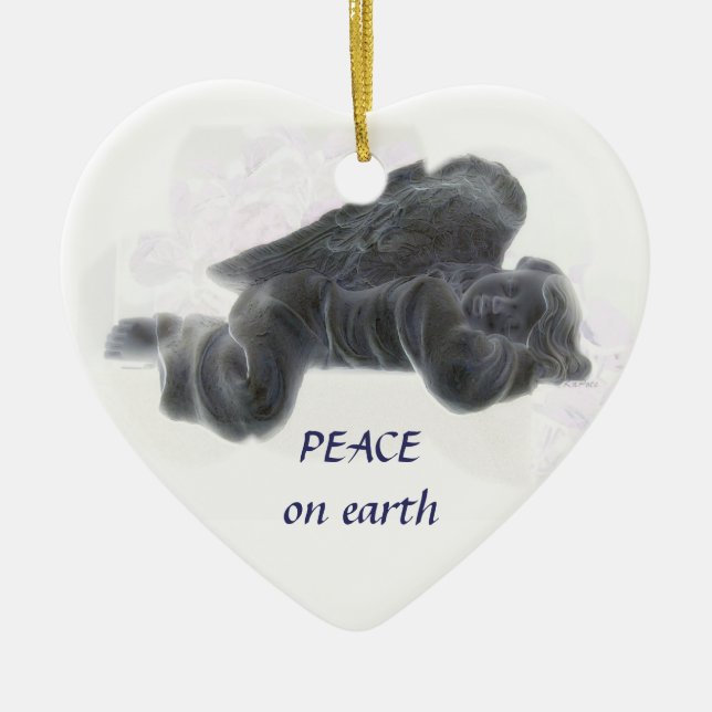 Peace on Earth Ceramic Tree Decoration (Front)