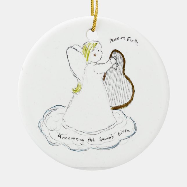 Peace on Earth Ceramic Tree Decoration (Front)