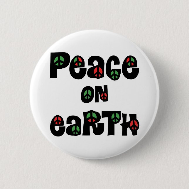 Peace On Earth Christmas 6 Cm Round Badge (Front)