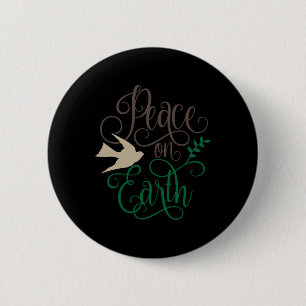 Peace On Earth Christmas 6 Cm Round Badge