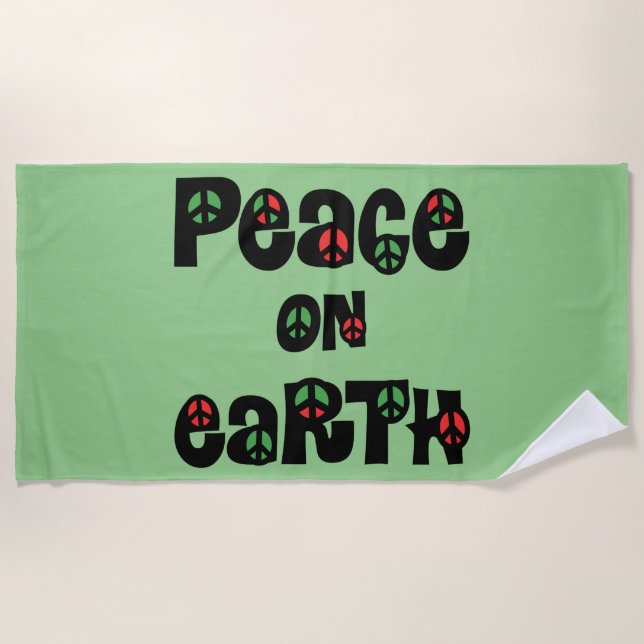 Peace On Earth Christmas Beach Towel (Front)