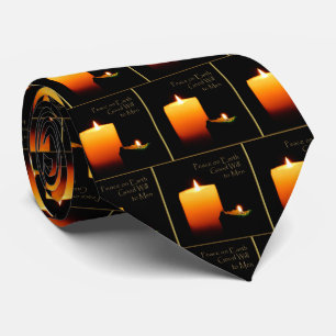 Peace on Earth Christmas Candles Men's Tie