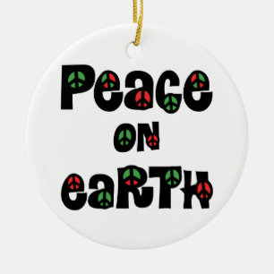 Peace On Earth Christmas Ceramic Ornament